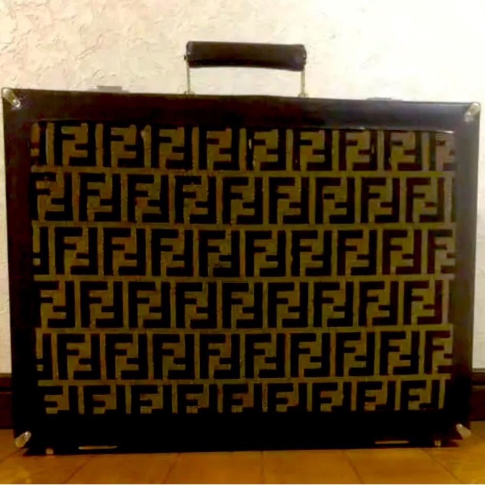 Fendi 1950's Vintage Zucca Attaché Briefcase
